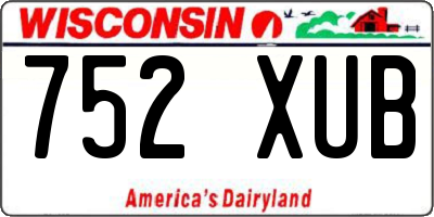 WI license plate 752XUB