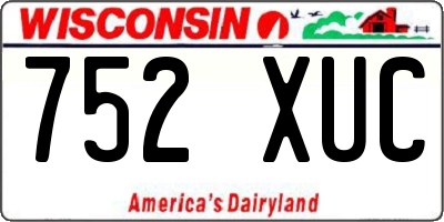 WI license plate 752XUC
