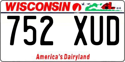 WI license plate 752XUD