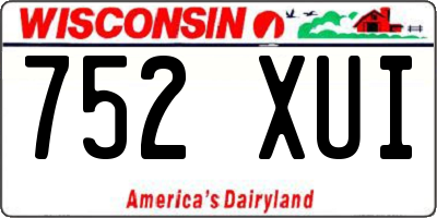WI license plate 752XUI