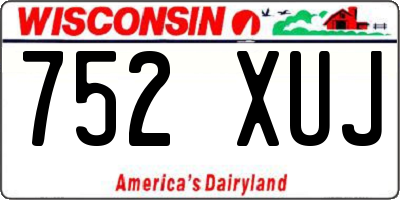 WI license plate 752XUJ