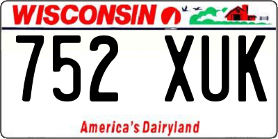 WI license plate 752XUK