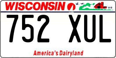 WI license plate 752XUL