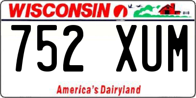 WI license plate 752XUM