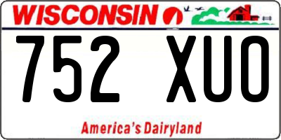 WI license plate 752XUO
