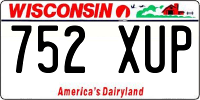 WI license plate 752XUP