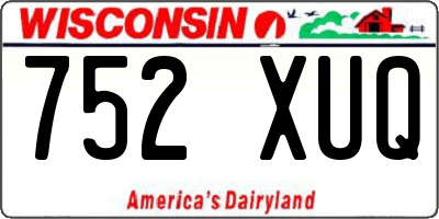 WI license plate 752XUQ