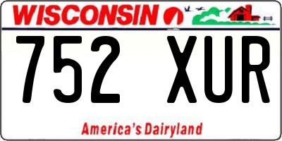 WI license plate 752XUR