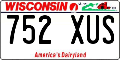 WI license plate 752XUS