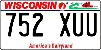 WI license plate 752XUU