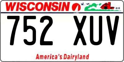 WI license plate 752XUV