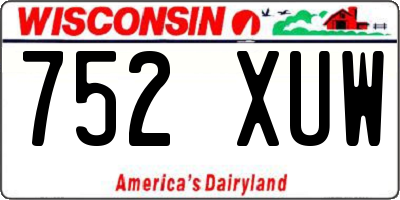 WI license plate 752XUW