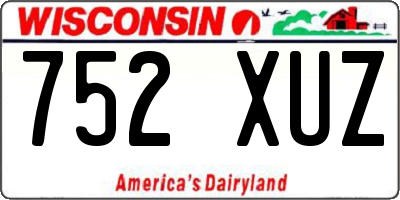 WI license plate 752XUZ