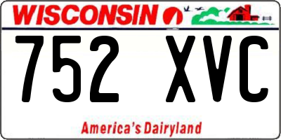 WI license plate 752XVC