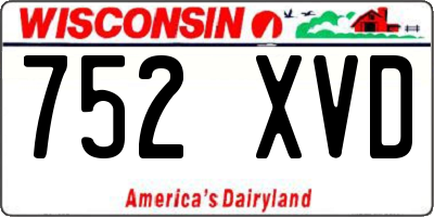 WI license plate 752XVD
