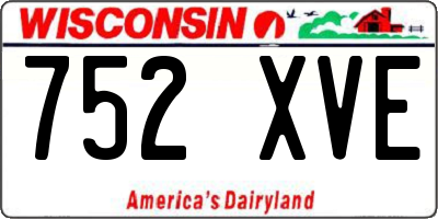 WI license plate 752XVE