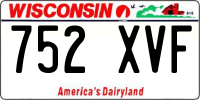 WI license plate 752XVF