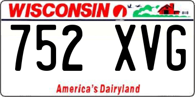 WI license plate 752XVG
