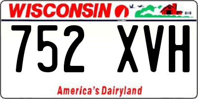 WI license plate 752XVH