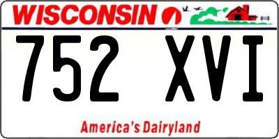 WI license plate 752XVI