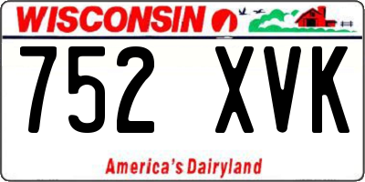 WI license plate 752XVK
