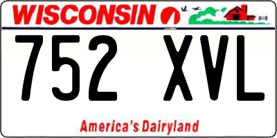 WI license plate 752XVL
