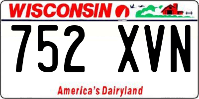 WI license plate 752XVN