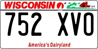 WI license plate 752XVO