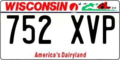 WI license plate 752XVP