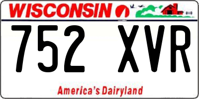 WI license plate 752XVR