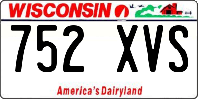 WI license plate 752XVS