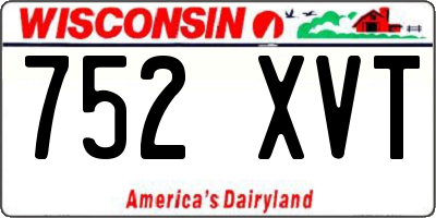 WI license plate 752XVT