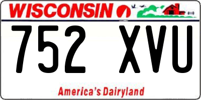 WI license plate 752XVU