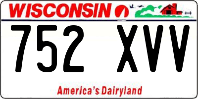 WI license plate 752XVV
