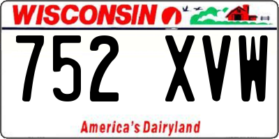 WI license plate 752XVW