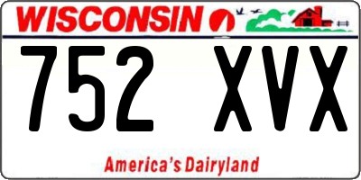 WI license plate 752XVX