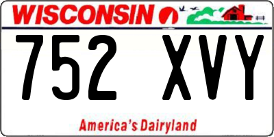 WI license plate 752XVY