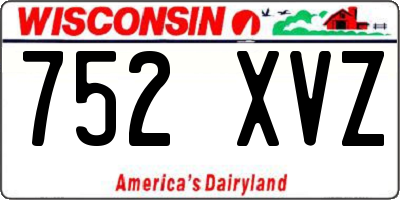 WI license plate 752XVZ