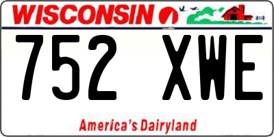 WI license plate 752XWE