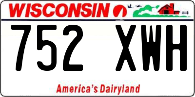 WI license plate 752XWH