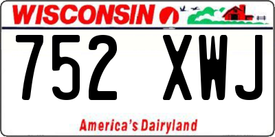 WI license plate 752XWJ