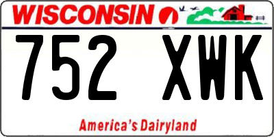 WI license plate 752XWK