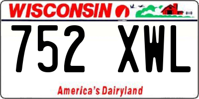 WI license plate 752XWL
