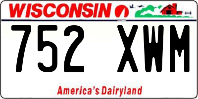 WI license plate 752XWM