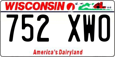 WI license plate 752XWO