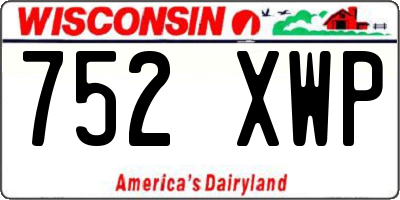 WI license plate 752XWP