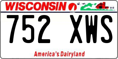 WI license plate 752XWS