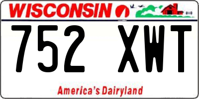 WI license plate 752XWT