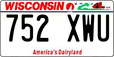 WI license plate 752XWU