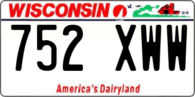 WI license plate 752XWW